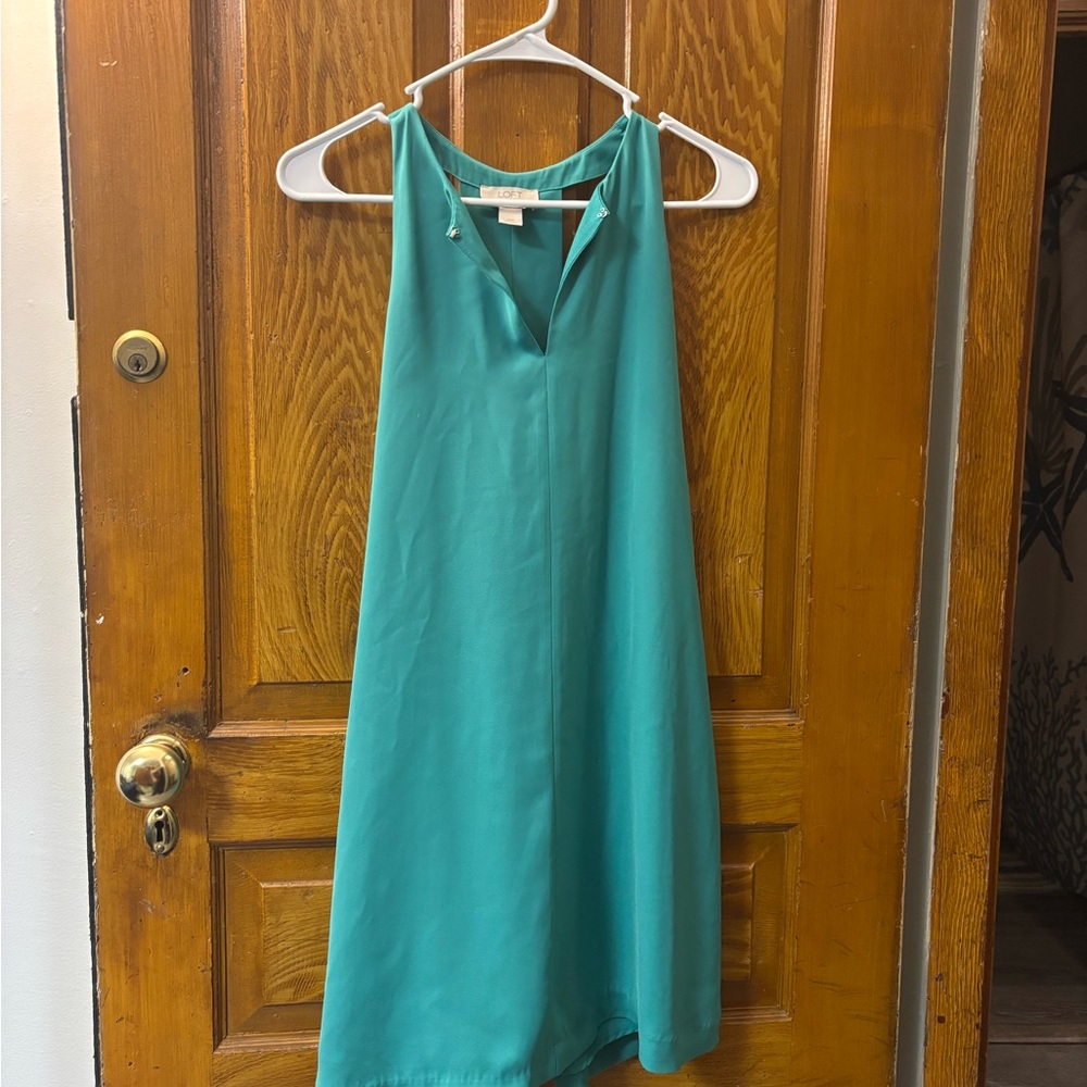 LOFT by Ann Taylor Elegant Teal Sleeveless Dress